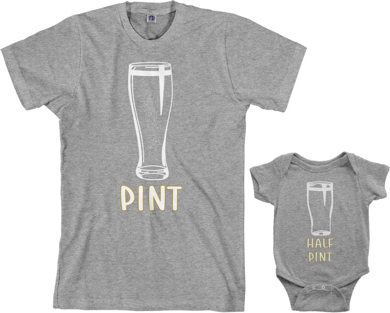 Pint & Half Pint Men's T-shirt and Infant Bodysuit Dad and Baby Matching Set image 9