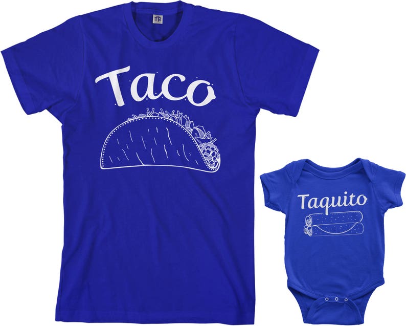 Taco & Taquito Men's T-shirt and Infant Bodysuit Dad and Baby Matching Set image 6