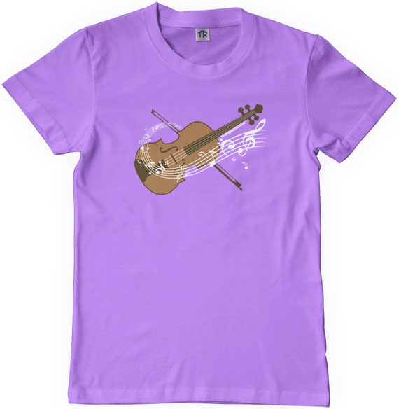 Threadrock Girls Violin Fitted T-shirt Fiddle String Instrument Orchestra