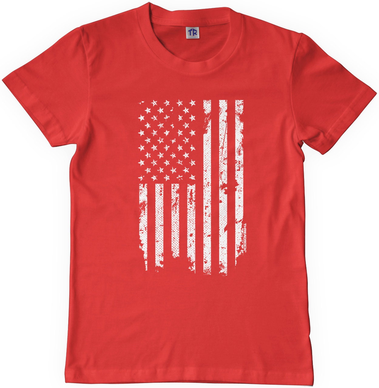 Distressed White American Flag Unisex Kids' Youth T-shirt