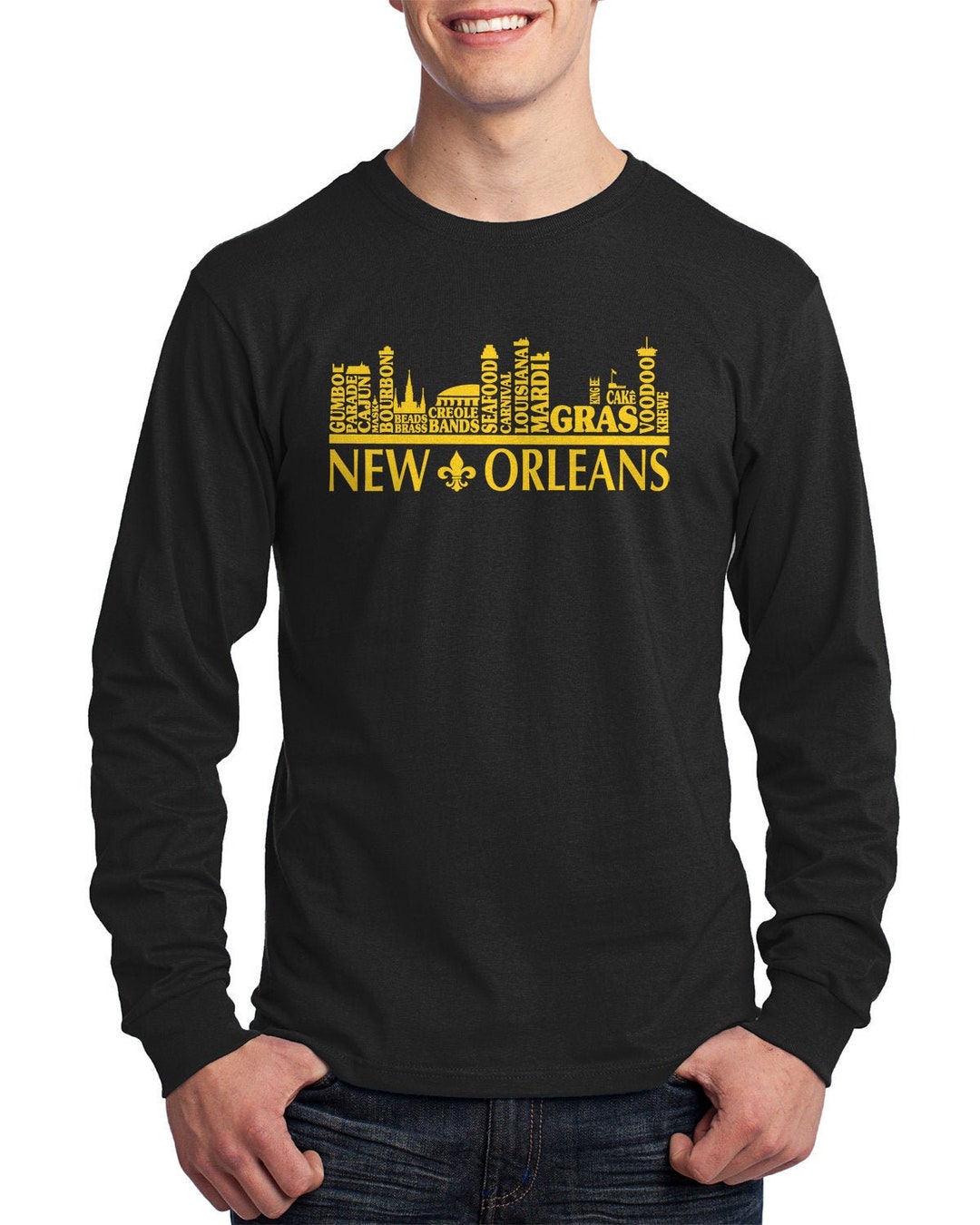 Tシャツ・カットソー citybreeze Ultensel French lettering long sleeve t-shirt_SKY unisex-long-sleeve-tee-black-