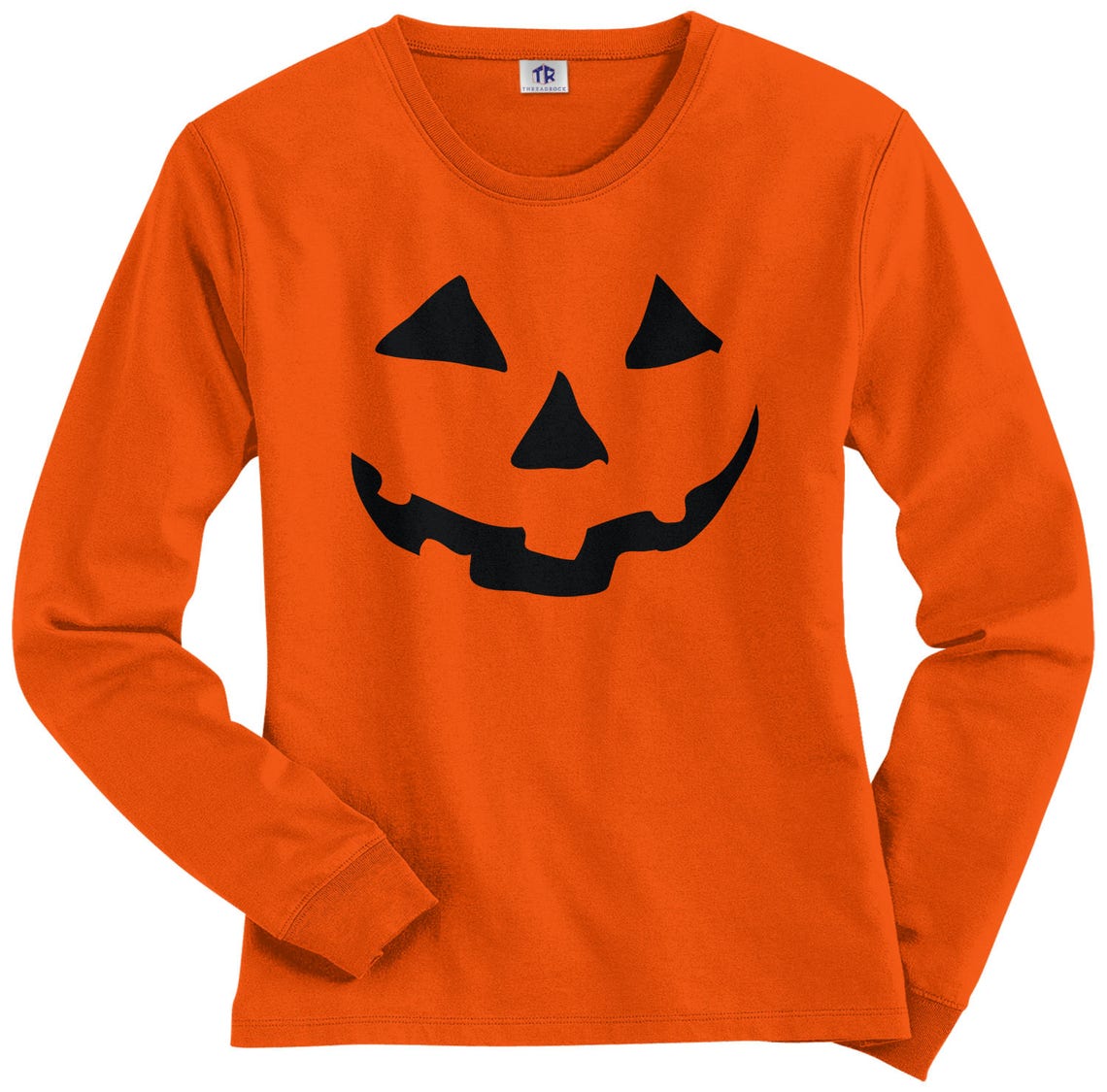 Halloween Pumpkin Face Women's Long Sleeve T-shirt - Etsy