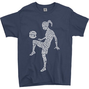 Soccer Player Typography Children's Youth Girls' T-Shirt Navy