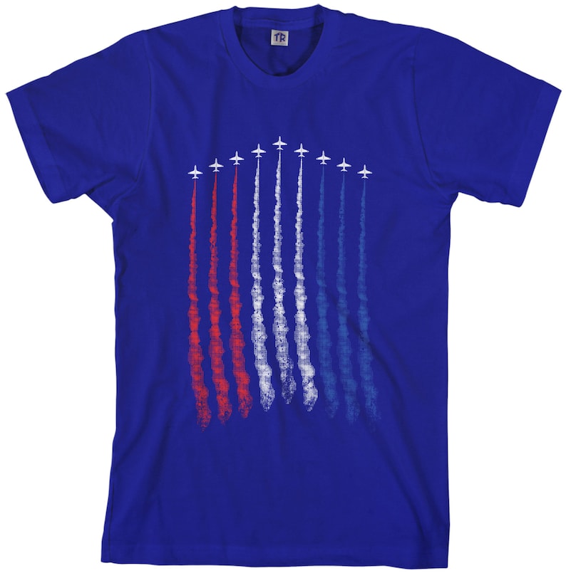 Red White Blue Air Force Flyover Men's T-shirt image 4