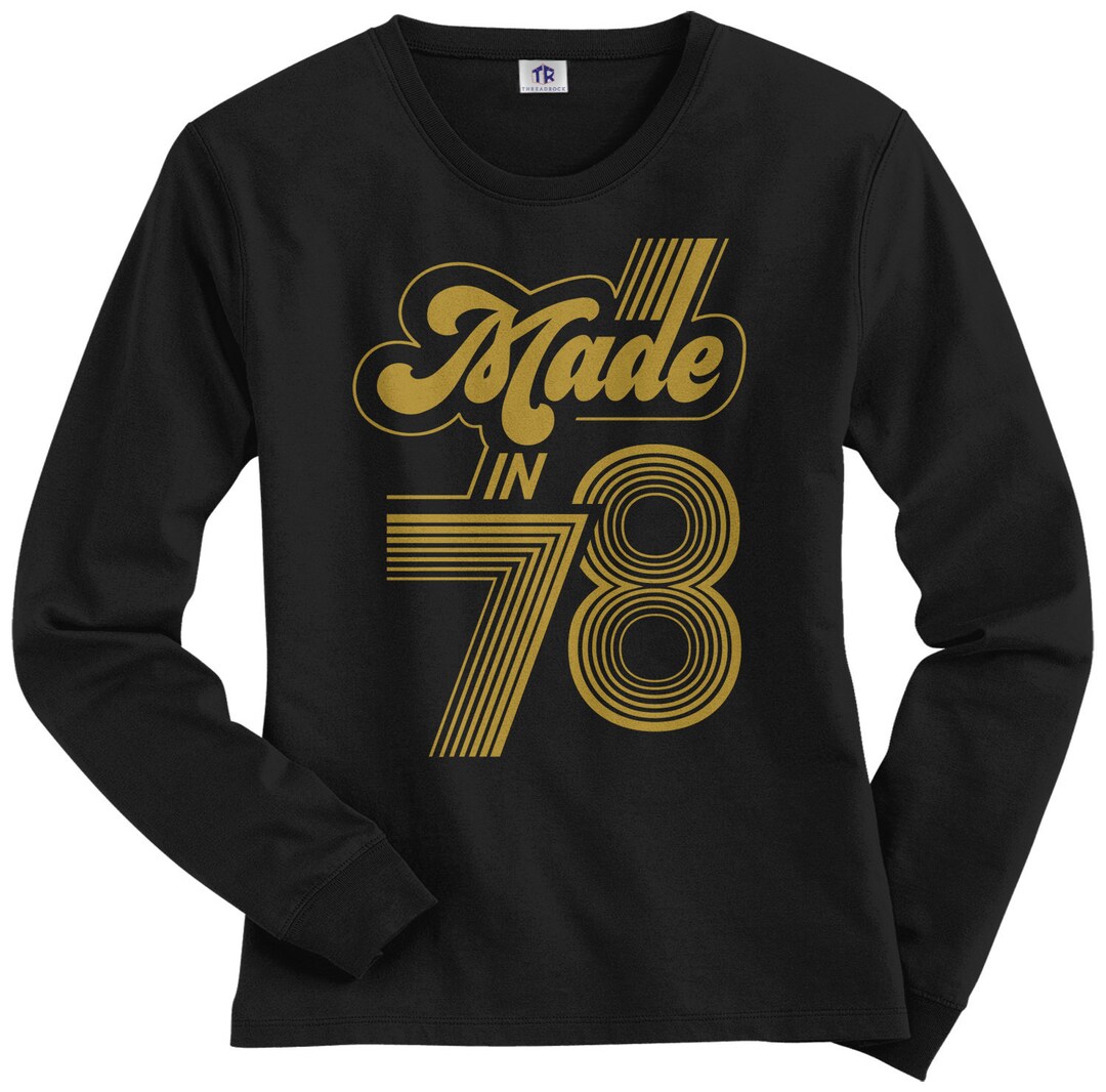 Made in 1978 Women's Long Sleeve T-shirt - Raw-edge Raglan - Short ...