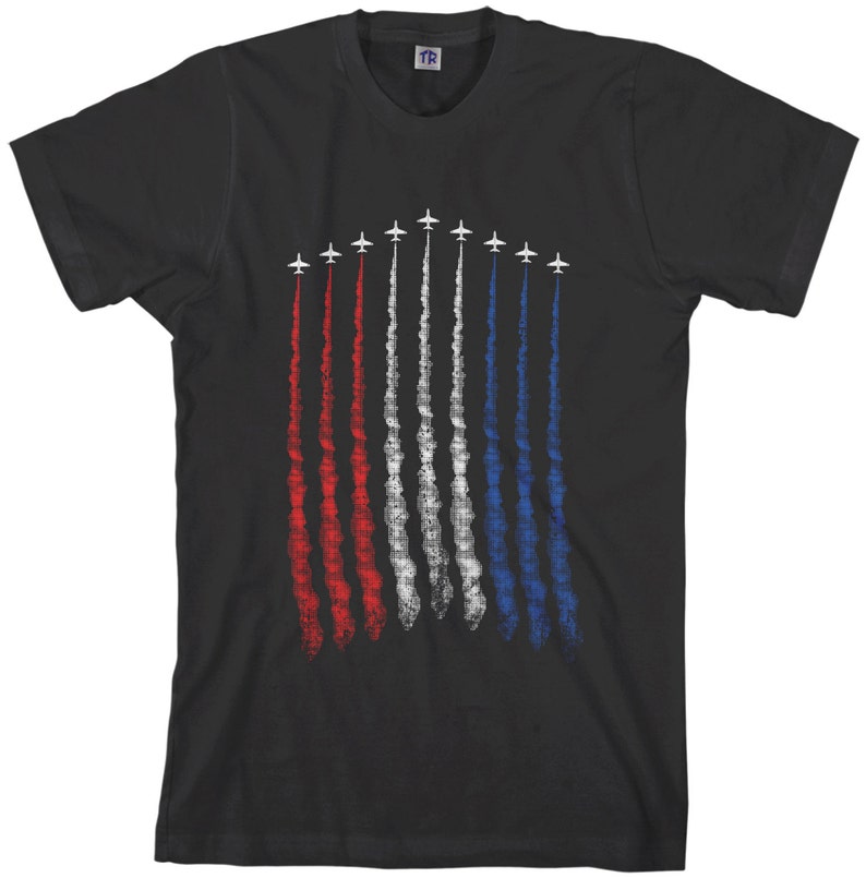 Red White Blue Air Force Flyover Men's T-shirt image 2