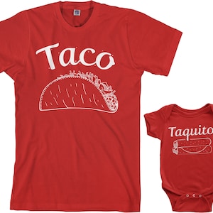 Taco & Taquito Men's T-shirt and Infant Bodysuit Dad and Baby Matching Set image 5