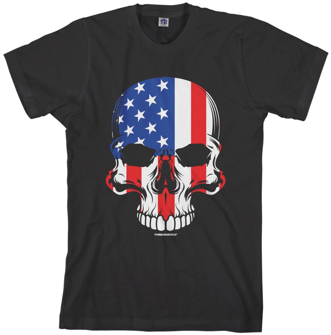 American Flag Skull Men's T-shirt Pirate Bones Skeleton | Etsy