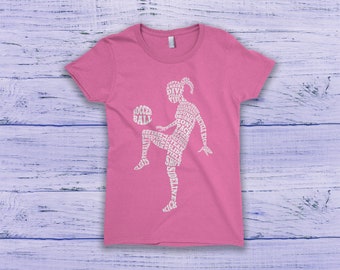 Soccer Player Typography Children's Youth Girls' Fitted T-Shirt