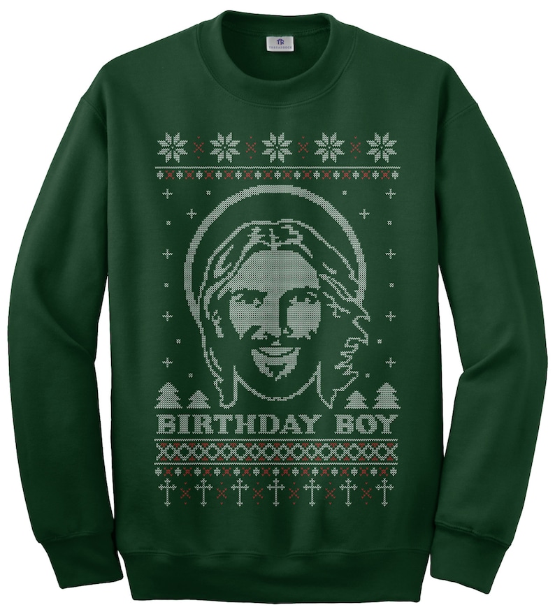 Birthday Boy Jesus Ugly Christmas Sweater Unisex Adult Crew Neck Sweatshirt TA_00383 image 1