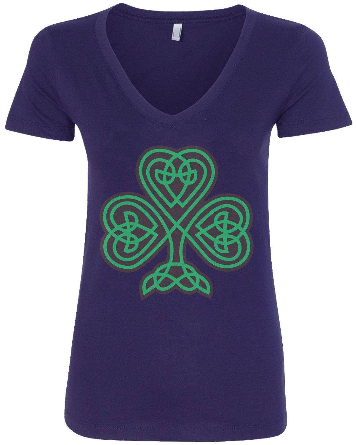 Celtic Shamrock Women's V-Neck Fitted T-Shirt Irish St. | Etsy