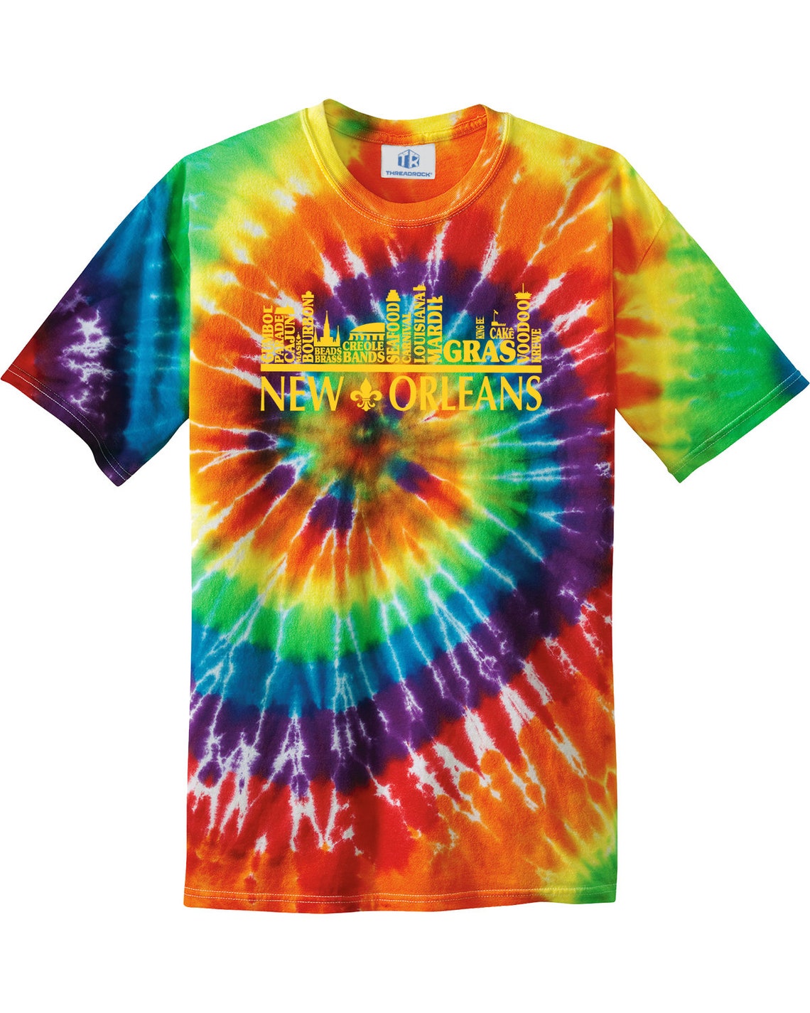 New Orleans Skyline Typography Unisex Tie Dye T-shirt - Etsy