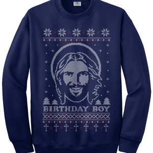 Birthday Boy Jesus Ugly Christmas Sweater Unisex Adult Crew Neck Sweatshirt TA_00383 image 3