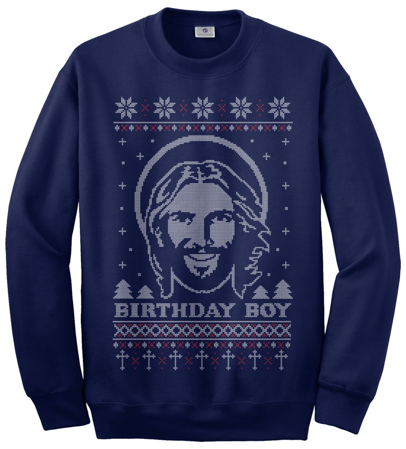 Birthday Boy Jesus Ugly Christmas Sweater Unisex Adult Crew Neck Sweatshirt TA_00383 image 3