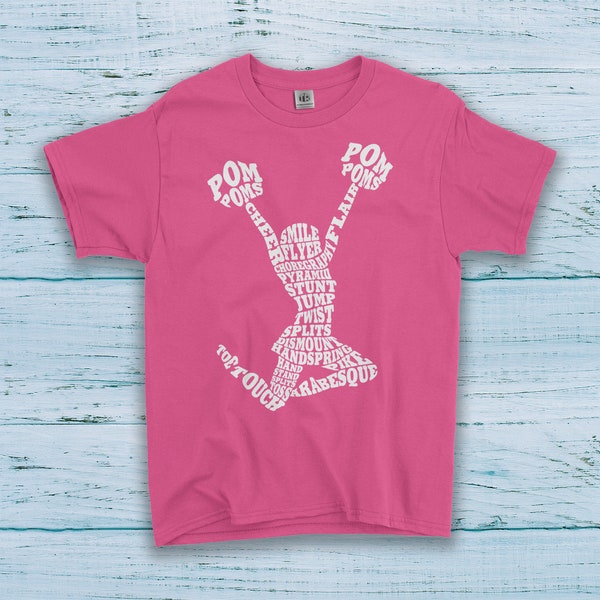 Cheerleader Cheer Typography Children's Youth Girls' T-Shirt