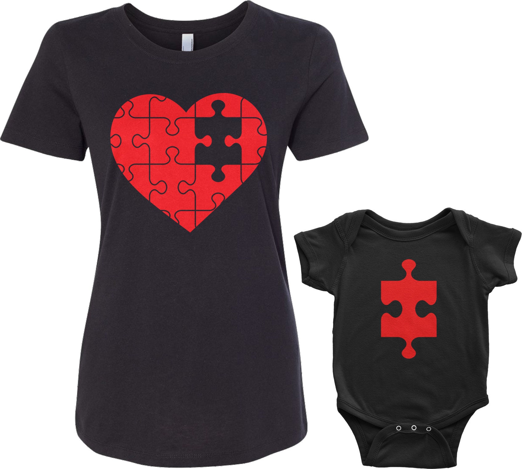 Puzzle Heart & Missing Piece Women's T-shirt and Infant Bodysuit