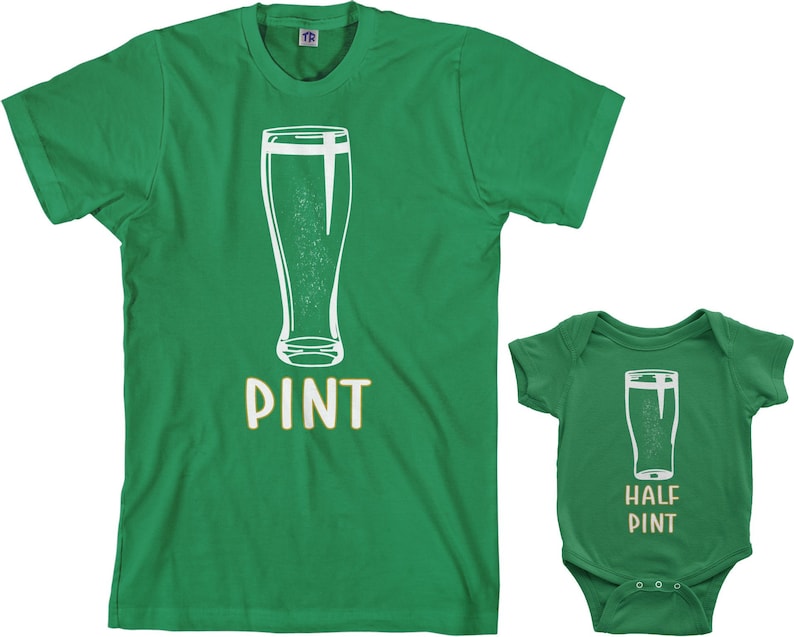 Pint & Half Pint Men's T-shirt and Infant Bodysuit Dad and Baby Matching Set image 1