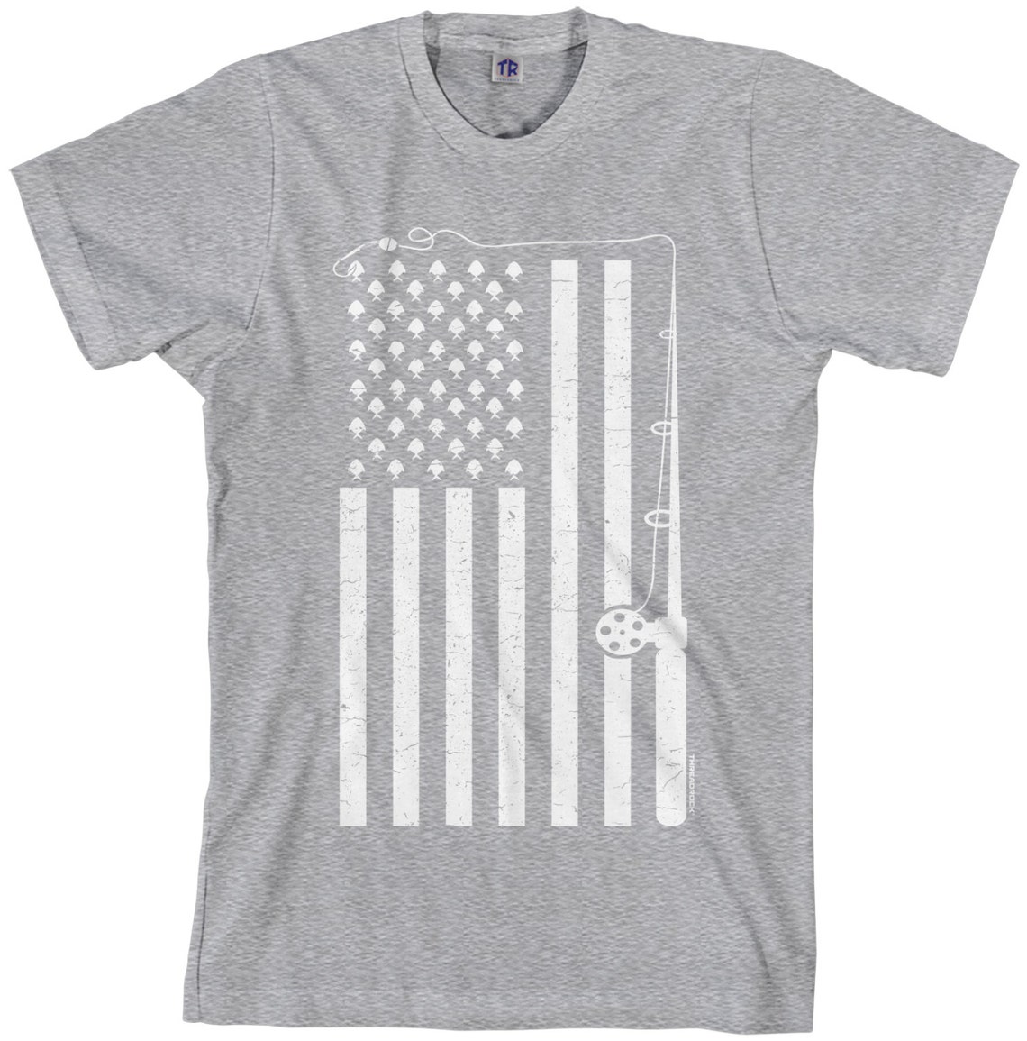 Fishing American Flag Men's T-shirt USA Fishermen Pole Rod - Etsy