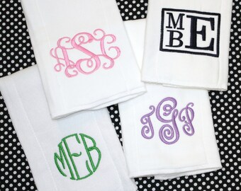 Monogrammed Burp Cloths - Personalized Baby gift