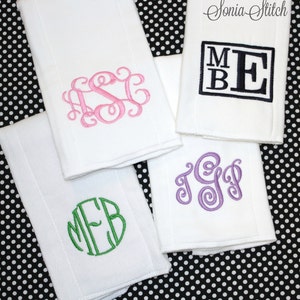 Monogrammed Burp Cloths - Personalized Baby gift