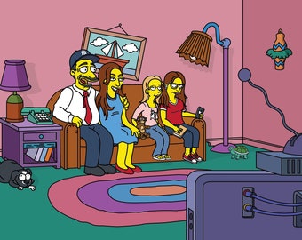 Simpsons Style Custom Family Photo - Digital Art