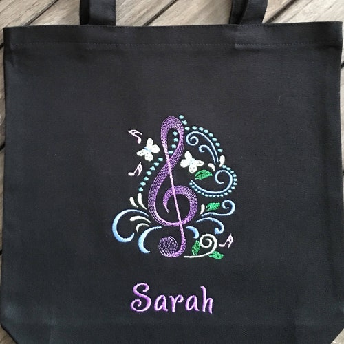 Music Note Personalized Tote Bag Musical Gift Etsy