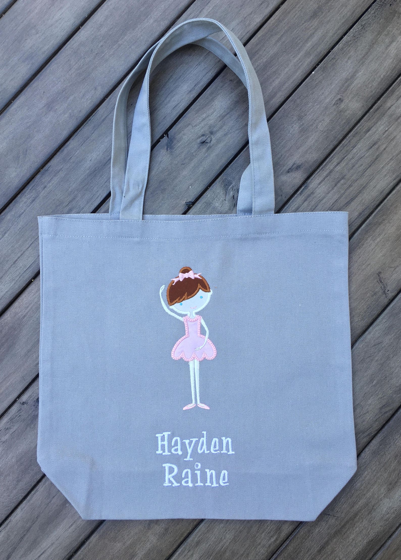 personalized dance or ballet bag, ballerina tote, customize your dancer, girl's gift