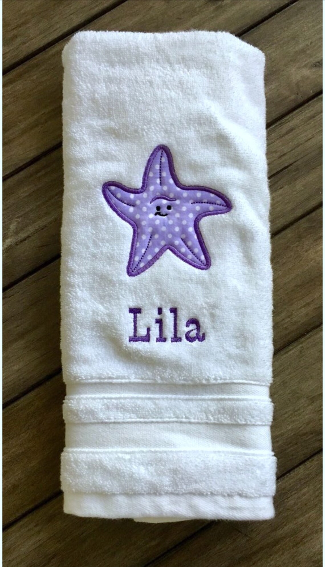 Personalized Starfish Hand Towel EcoFriendly Plush Towel Etsy