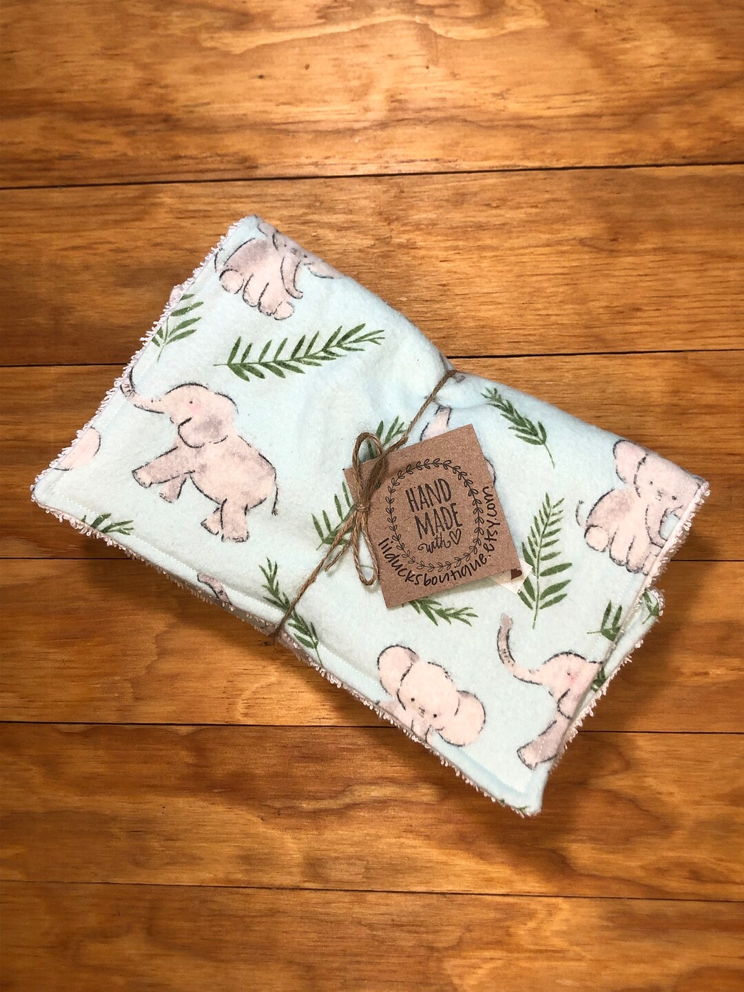 Little Elephants Burp Cloth Set Etsy