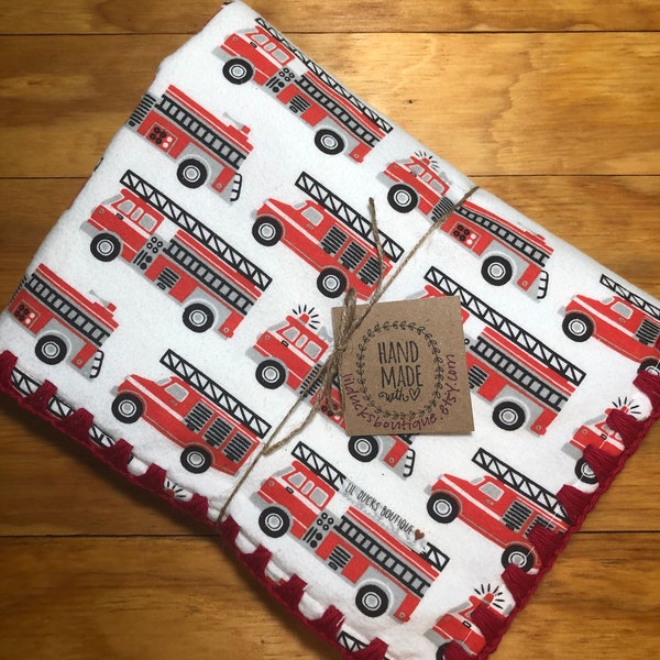 Fire Truck Baby Blanket Toddler Blanket