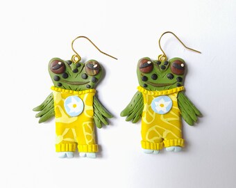 Frog earrings.