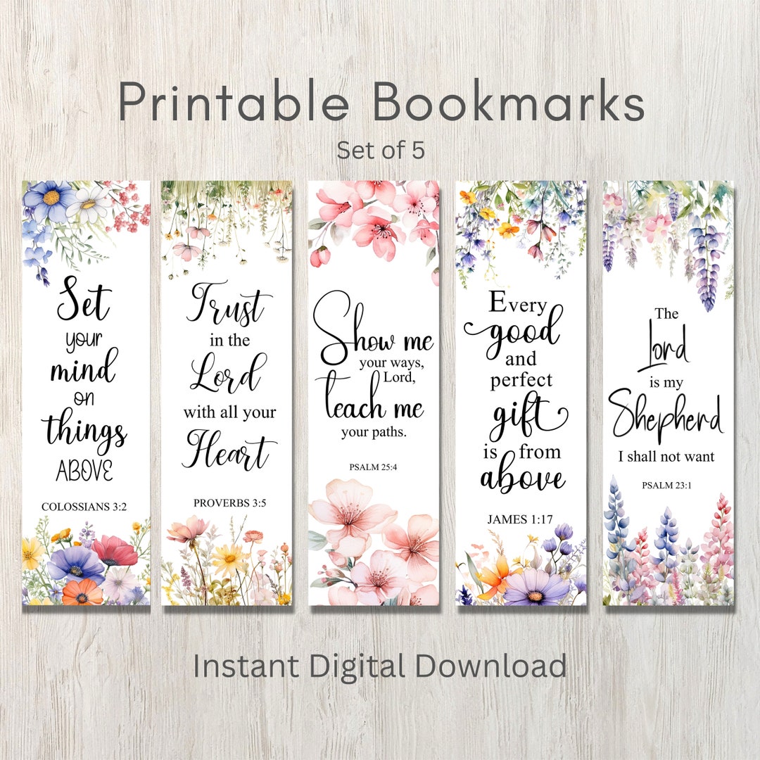 Printable Bookmarks, Bookmark Set, Prayer Journal, Bible Verse ...