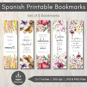 Spanish Bible Bookmarks, Christian PNG Bookmark Set, Printable Bible Verse Bookmarks, Scripture Bookmarks, Bible Bookmarks, Journal Bookmark