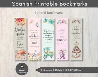 Spanish Bible Bookmarks, Bookmark Set, Printable Bible Verse Bookmarks,  Scripture Bookmarks, Bible Bookmarks, Page Marker, Bookmark PNG