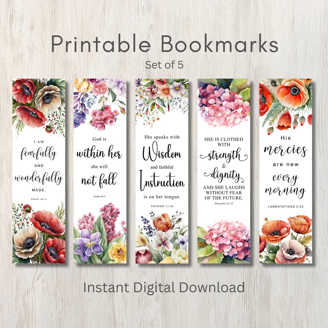 Printable Bookmarks, Bible Verse Bookmarks, Womens Bookmarks, Bookmark ...