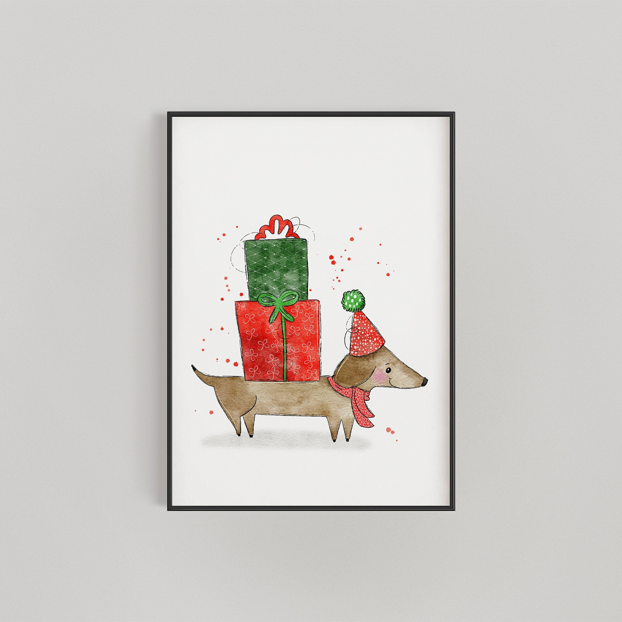 Christmas Dachshund Festive Dog Printable Wall Art. Home Decor. Wall Painting. Greeting Card - Etsy christmas-dachshund-festive-dog-printable-wall-art-home-decor-wall-painting-greeting-card-etsy