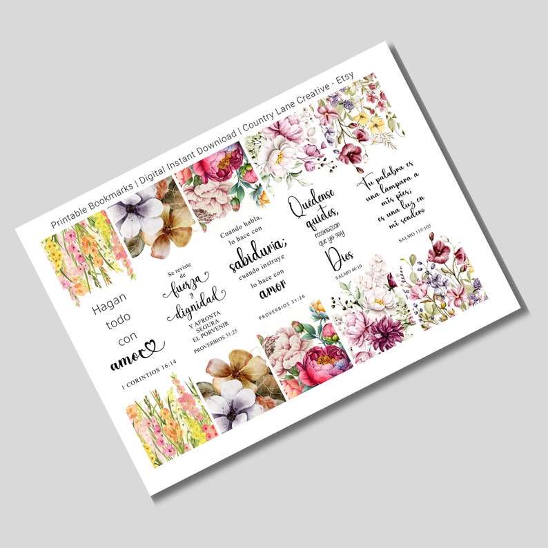 Spanish Bible Bookmarks, Bookmark Set, Printable Bible Verse Bookmarks,  Scripture Bookmarks, Bible Bookmarks, Page Marker, Journal Bookmark