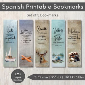 Marcadores da Bíblia em Espanhol, PNG Cristão, Marcadores para Imprimir, Marcadores em Espanhol, Marcadores de Versículos da Bíblia, Marcadores de Escrituras, Marcadores da Bíblia