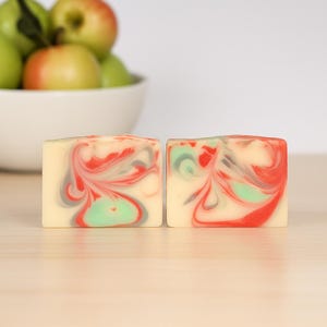 Macintosh Apple Soap | Fall Soap Bar | Handcrafted Apple Orchard Scent | Cold Processed | Natural Soap | Teacher Gift