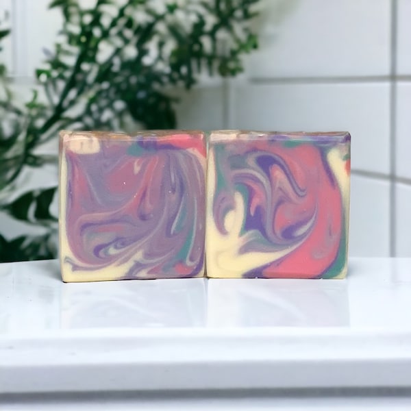 Mulberry Whisper Handmade Soap|Cold Process Soap Bar|Pomegranate|Pine|Self Care|Moisturizing Soap|Eucalyptus|Rose Petal and Amber Soap|