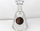 Baccarat Lead Crystal Courvoisier Decanter with Metal Tag Label on Chain. Stopper number 715. Napoleon Brandy. Sadly empty 1960s