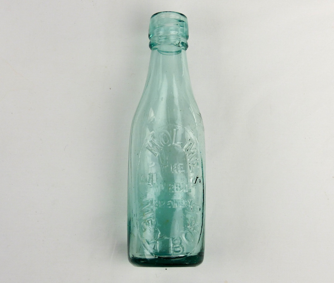 Antique Screw Top Bottle 21 Cms 8.5. Round Aqua Glass. Etsy