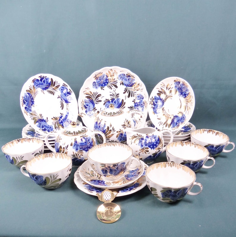 Lomonosov Russian Porcelain Tea Set Golden Garden pattern. Etsy