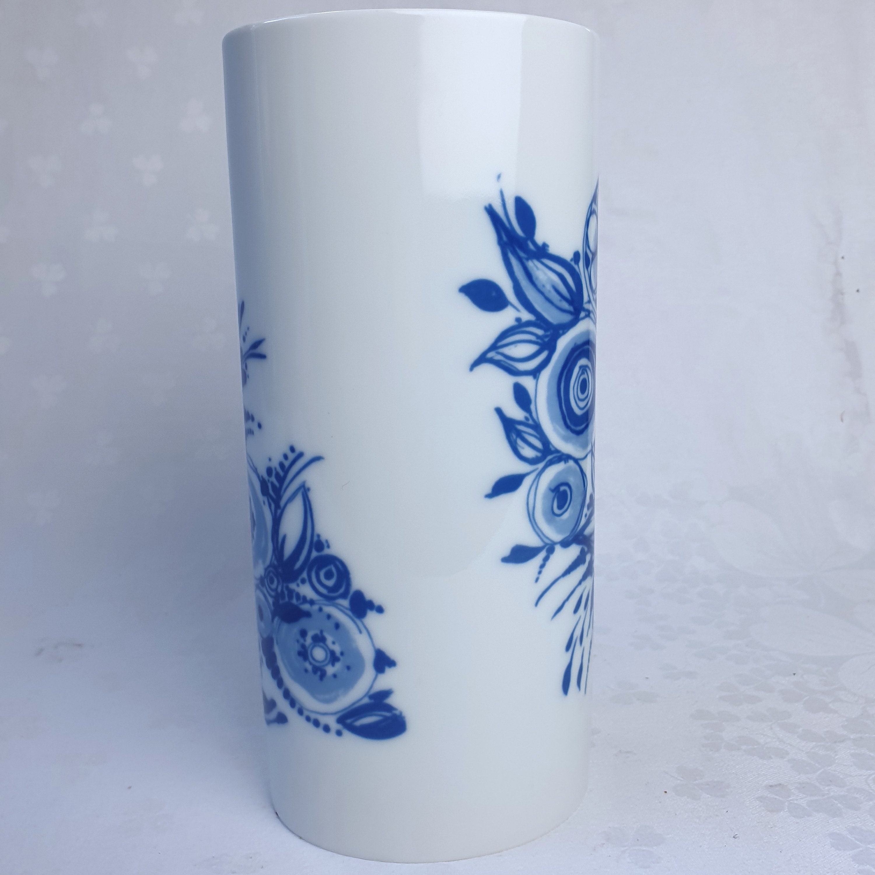 Bjorn Wiinblad Rosenthal Vase: Studio Linie, Blue Oriental Fantasy