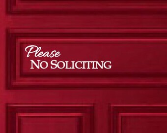 Please No Soliciting Decal for Door or Window
