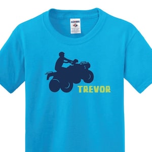 Personalized ATV t shirt, boy 4 wheeler shirt with name image 1