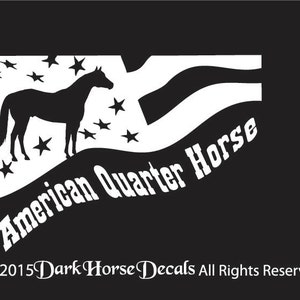 American Quarter Horse Stars and Stripes- Vinyl Vehicle or Trailer Decal - Indoor/Outdoor Sticker