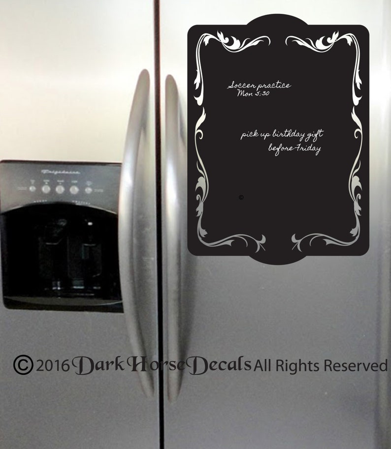 Removable vinyl Vintage Floral Refrigerator Chalkboard VintageVictorian Style