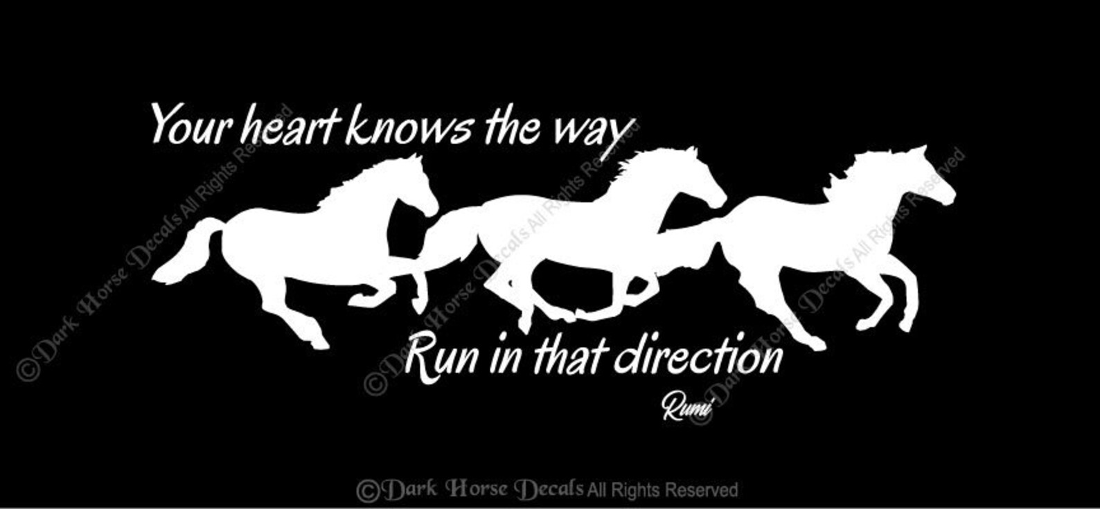 Your Heart Knows the Way rumi Quote Horse Vinyl Horse Etsy