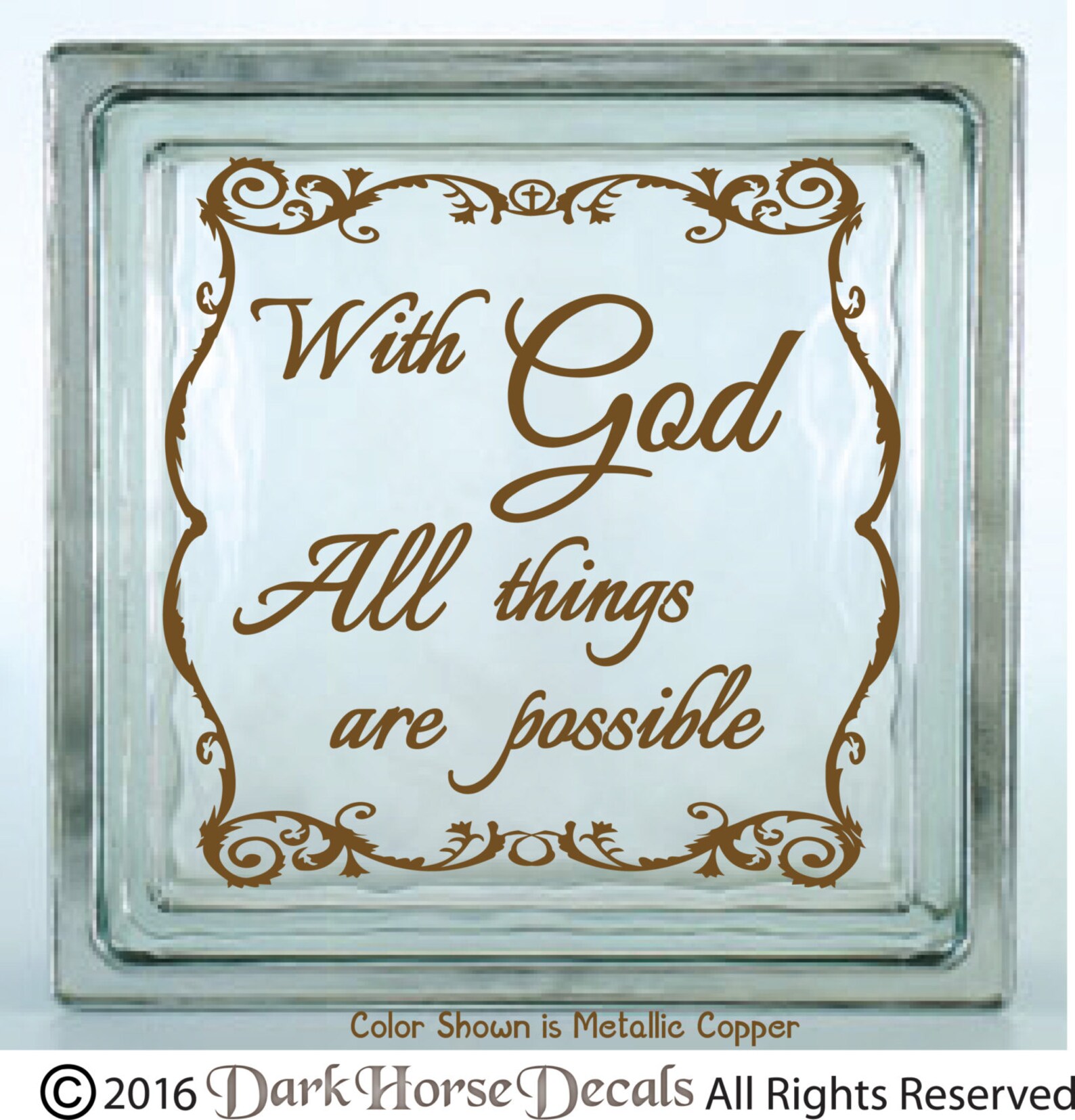 "With God All Things Are Possible" Vinyl Wall Decal – Inspirational Home Decor